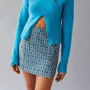 NWT URBAN OUTFITTERS Jagger Button-Front Mini Skirt Women’s Sz Large Brown Motif